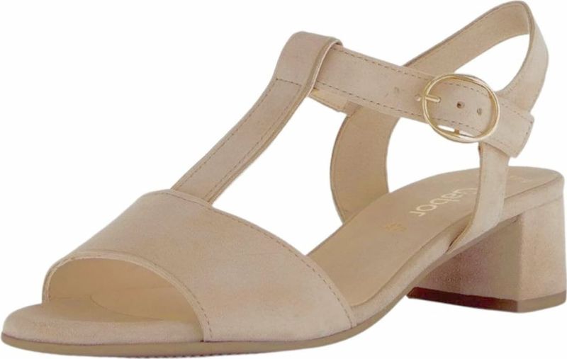 Sandalen - Effen - Leer/Suède - Blokhak - Open Toe - Verstelbare Riemen