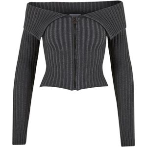 Felicious Gebreid vest  aardetinten