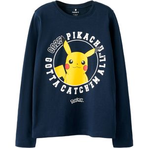 NAME IT Shirt 'NKMVOSRIC POKEMON'  navy / geel / wit