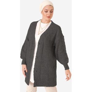 Bigdart Gebreid vest  antraciet