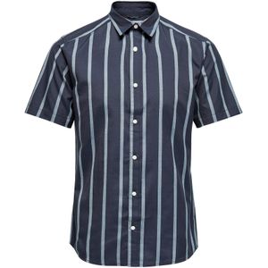 Only & Sons Overhemd 'TRAVIS'  navy / lichtblauw