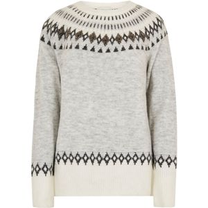 Apricot Trui 'Fair Isle Gem'  grijs / donkergrijs