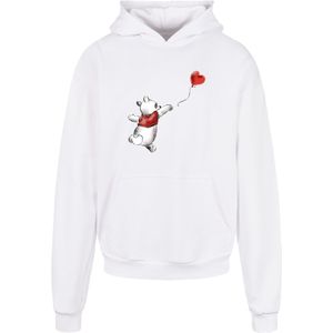 F4NT4STIC Sweatshirt 'Disney Winnie The Pooh Winnie & Balloon'  grijs / robijnrood / zwart / wit