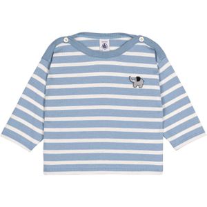 PETIT BATEAU Shirt  duifblauw / donkerbruin / grijs / wit