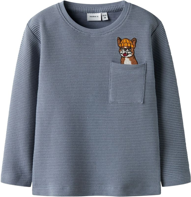 Name It - NMMROFUS LS NREG TOP - Shirt met Lange Mouwen - Flint Stone