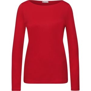 Street One - Lanea - Dames Basic Shirt - Rood - Lange Mouwen