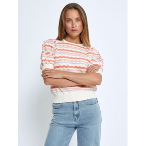 minus Trui  duifblauw / watermeloen rood / wit