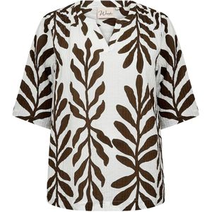 Wasabi Concept Shirt 'Marta'  donkerbruin / wit