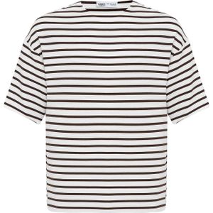 VAMOS CLO Shirt  bruin / wit