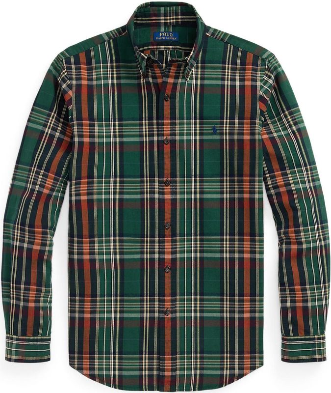 Polo Ralph Lauren - Overhemd - Roestbruin Groen Donkergroen Wit - Lange Mouw - Regular Fit