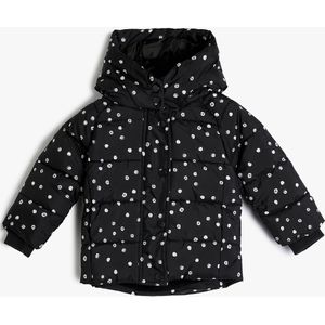 Koton Winterjas  zwart / wit