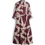 OPUS Jurk 'Werano'  bordeaux / wit