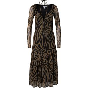 EDITED Jurk 'Elna'  olijfgroen / zwart