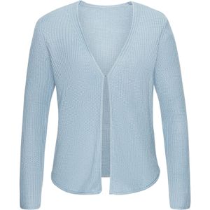 Lichtblauw Vest - Diepe V-hals - Lange Mouwen - Ruimvallend