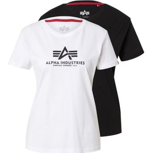 ALPHA INDUSTRIES Shirt 'New Basic'  zwart / wit