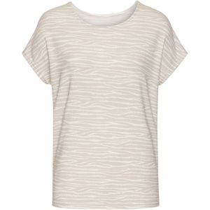 Lascana - Shirt - Korte Mouwen - Zand - Viscose