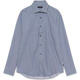 Matinique Overhemd 'MATrostol'  donkerblauw / wit