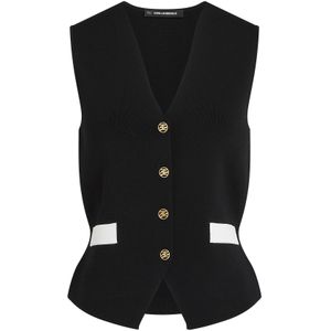Karl Lagerfeld Gebreide bodywarmer  zwart / wit