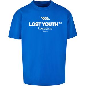 Lost Youth Shirt  kobaltblauw / wit