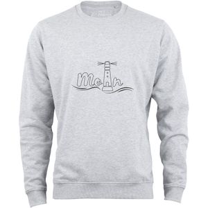 Cotton Prime Sweatshirt ' Leuchtturm Moin '  stone grey / zwart