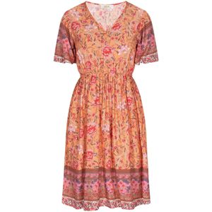 Gaya Jurk  grijs / oranje / pink / wit