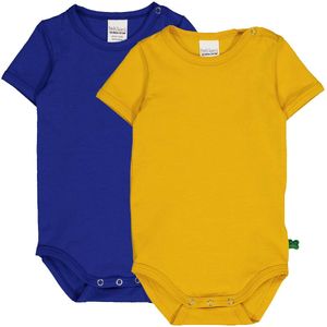Fred's World by GREEN COTTON Rompertje/body  blauw / curry