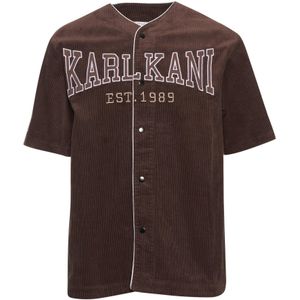 Karl Kani Overhemd  chocoladebruin / lichtbruin / wit