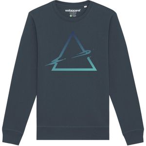Watapparel Sweatshirt ' Triangle '  blauw gemêleerd / antraciet