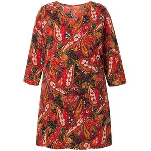 Ulla Popken Shirt  geel / groen / oranje / zwart