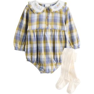 Next Set  saffier / duifblauw / kaki / wit