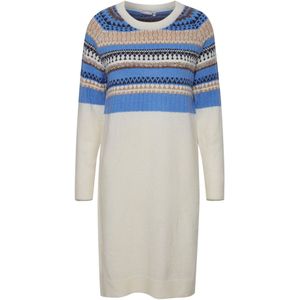 Fransa Jurk 'Isabella'  beige / blauw / bruin / zwart