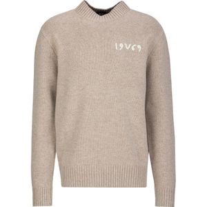 19V69 ITALIA Trui 'Anteo'  beige gemêleerd / wit