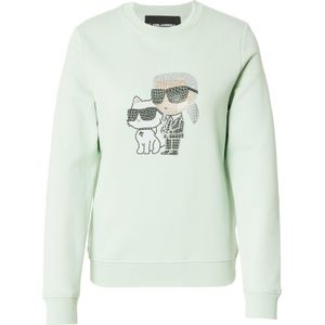 Karl Lagerfeld Sweatshirt 'IKON'  grijs / pastelgroen / zwart / wit