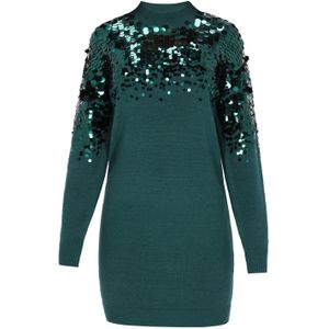 faina Gebreide jurk  smaragd