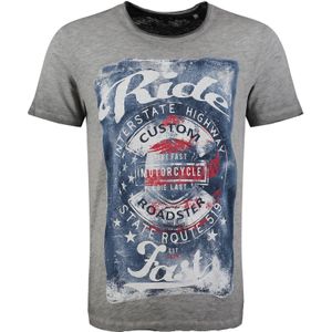 Key Largo Shirt 'Fast'  blauw denim / grijs / rood / wit