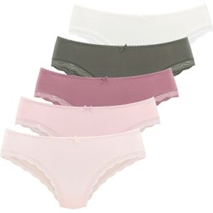LASCANA Slip  donkergroen / rosé / poederroze / donkerroze / wit