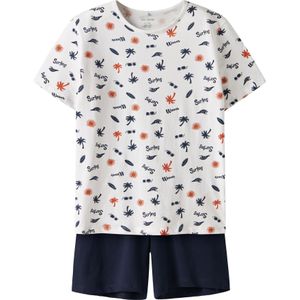 TWO SOON Nachtkledij  navy / oranje / wit