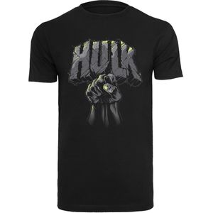 F4NT4STIC Shirt 'Marvel Hulk Punch'  donkergrijs / limoen / zwart