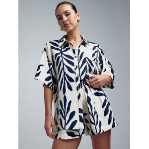 St MRLO Blouse 'Kady'  marine / wit