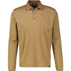 LERROS - Shirt - Lichtbruin - Lange Mouw - Polokraag
