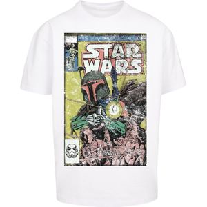 F4NT4STIC Shirt 'Star Wars Boba Fett Comic'  blauw / geel / groen / zwart / wit