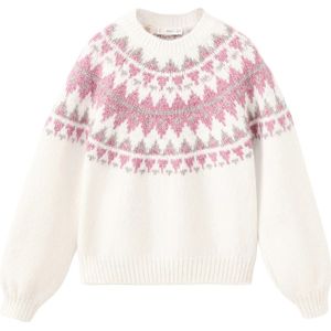 MANGO KIDS Trui 'Erika'  lichtbeige / grijs / pink