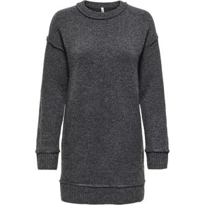 Only - ONLHAZEL LS O-NECK DRESS BF KNT - Midi-jurk - Medium grey melange