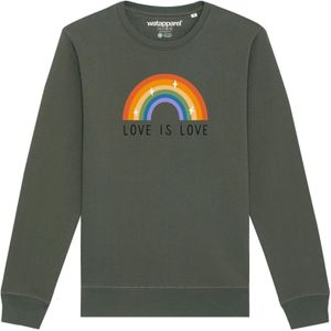 Watapparel Sweatshirt ' Love is Love '  groen / gemengde kleuren