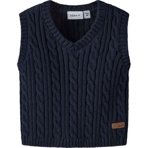 Biologisch Katoen - Gebreid Gilet - Mouwloos - V-hals - Regular Fit