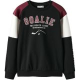 NAME IT Sweatshirt 'NKMShawn'  wijnrood / zwart / wit