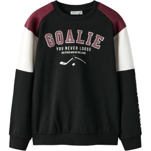 NAME IT Sweatshirt 'NKMShawn'  wijnrood / zwart / wit