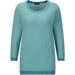 Goldner Trui  turquoise / wit