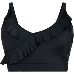 Zizzi Voorgevormde Crop Bikinitop SKATRIN met Ruches Zwart
