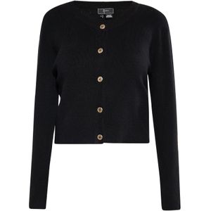 faina Gebreid vest  zwart